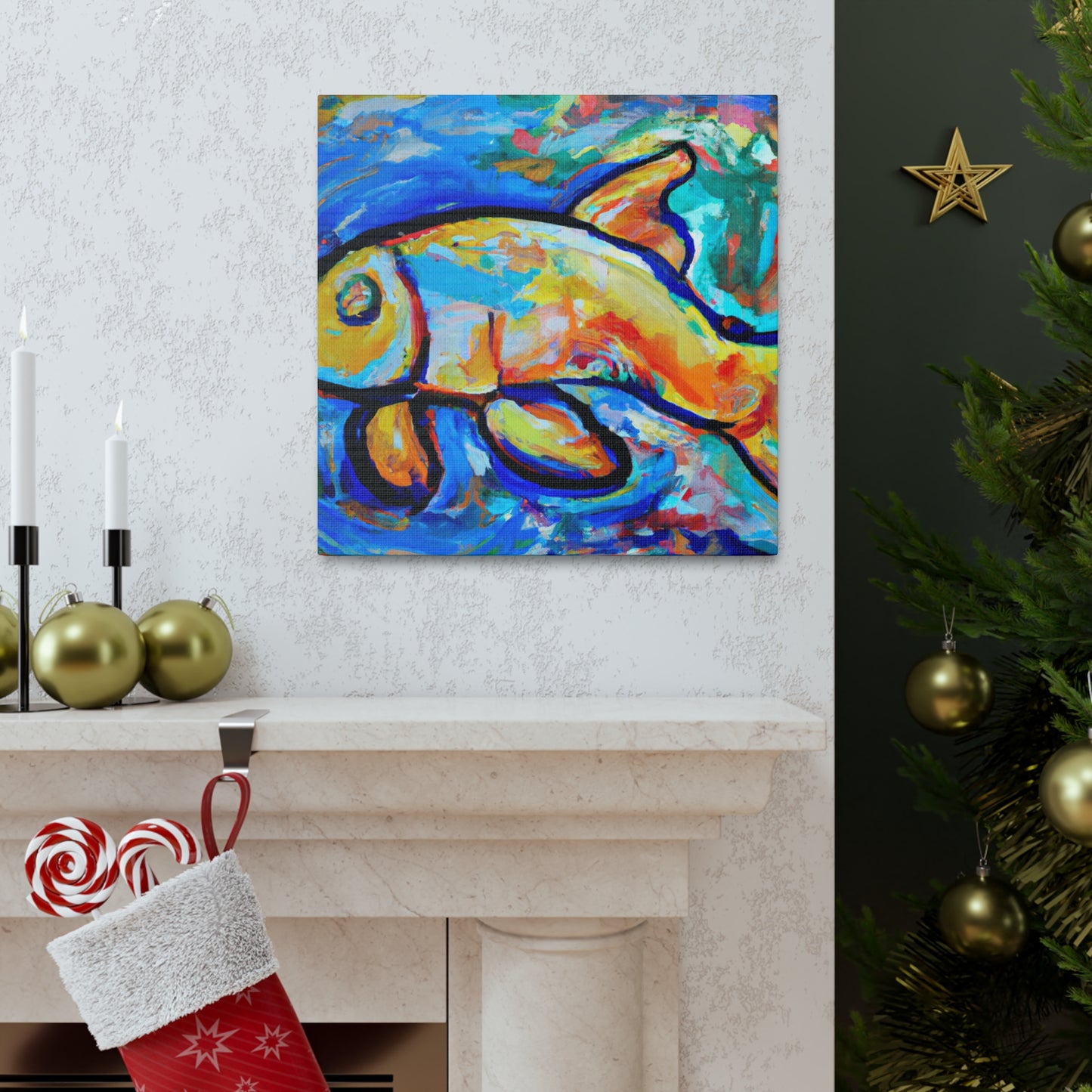 Rainbow Fish Abstracted - Canvas