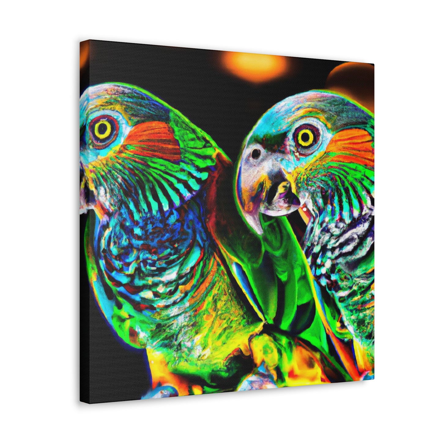 Parrots in Flight Forever - Canvas