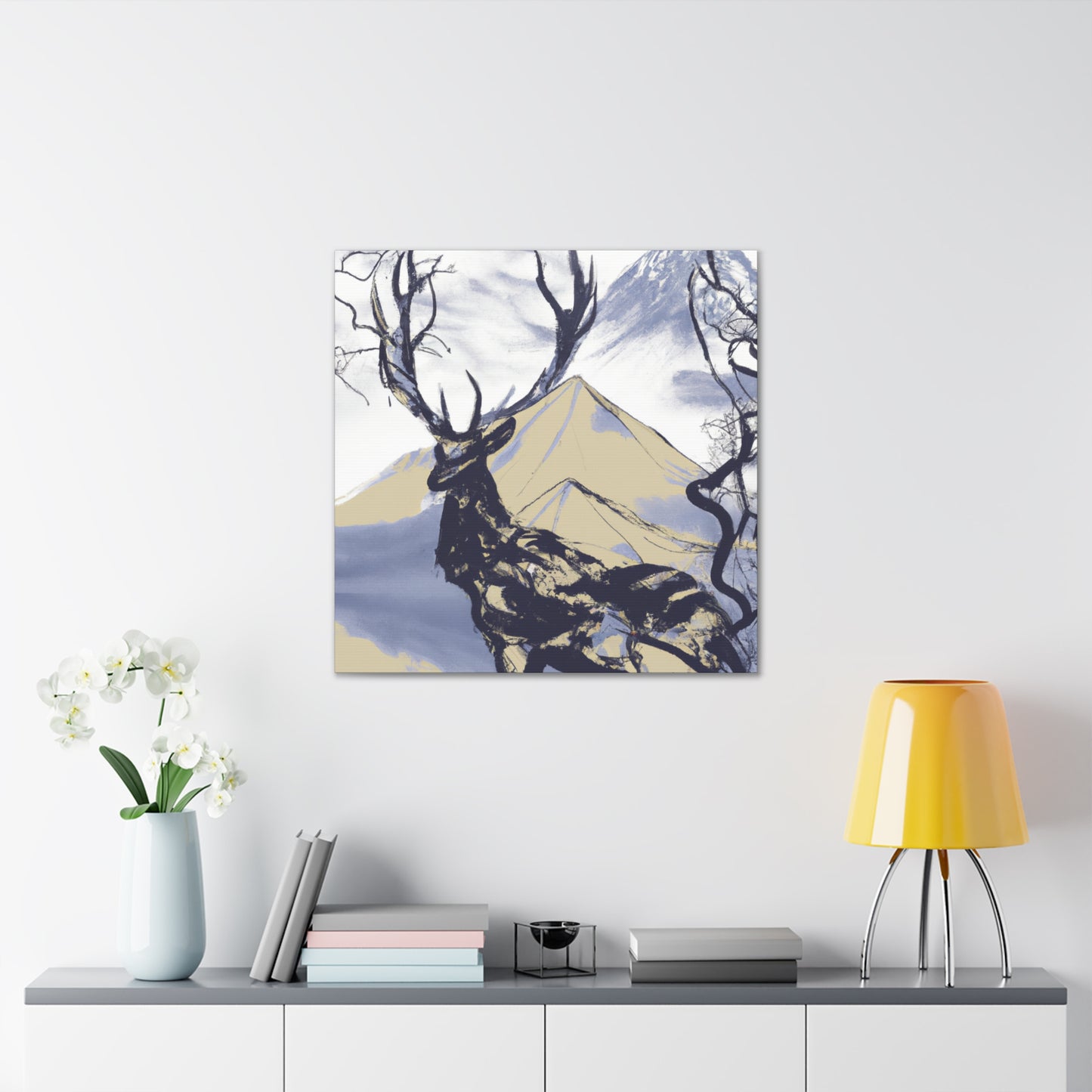 Deer in Moonlight Brilliance - Canvas