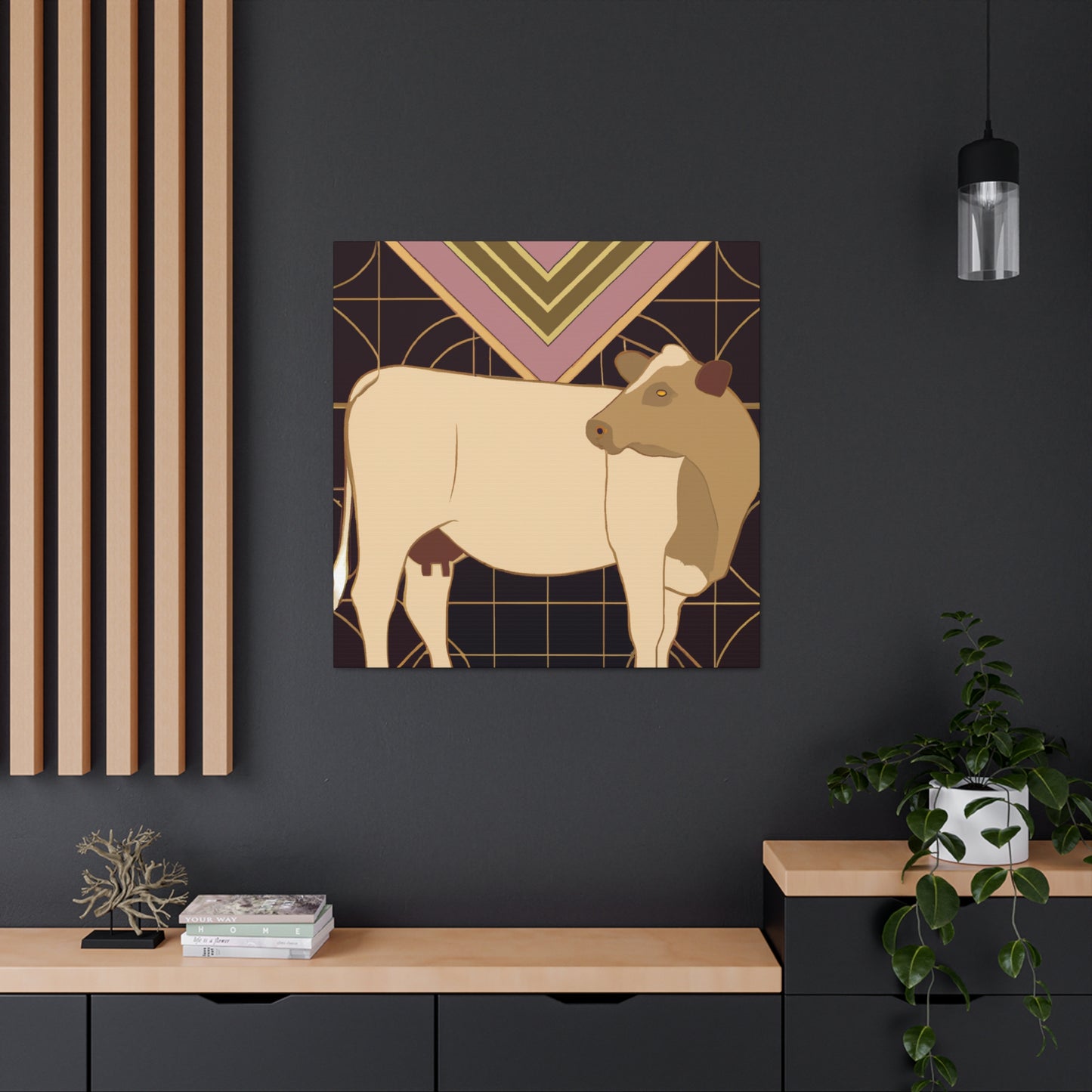 "Pastoral Art Deco Jersey" - Canvas