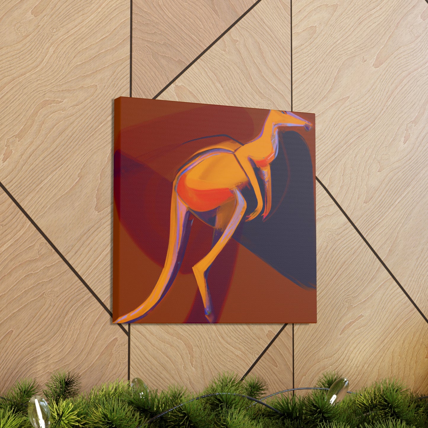 Kangaroo In Art Deco - Canvas