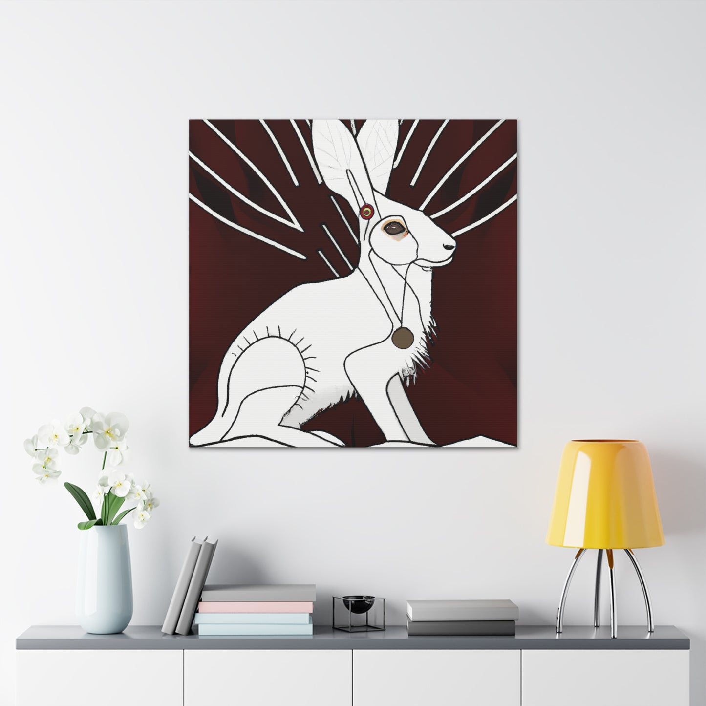 "Arctic Hare Art Deco" - Canvas