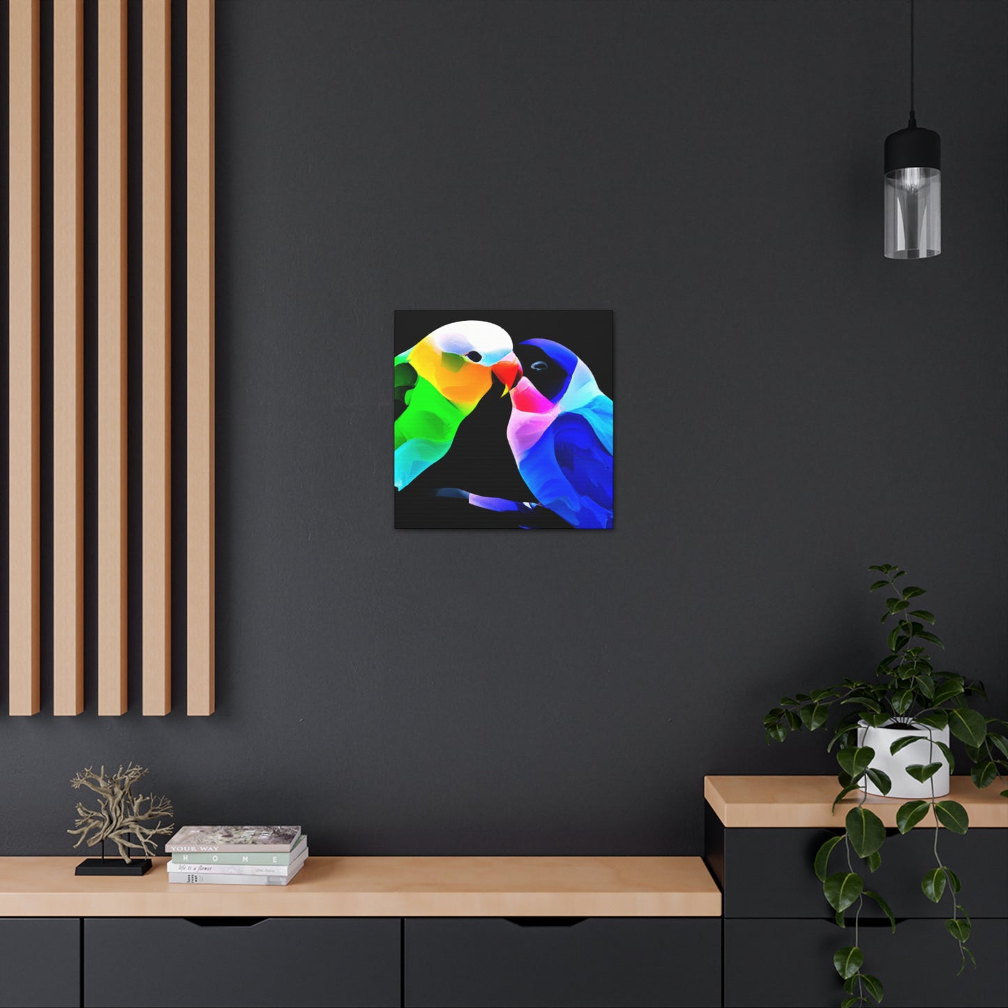 Lovebirds in Moonlight - Canvas