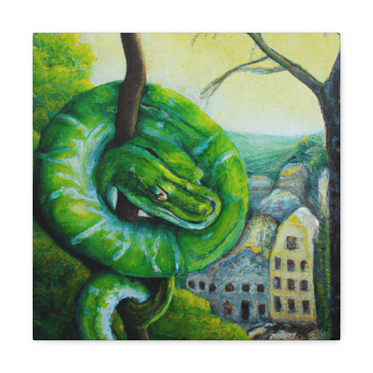 Green Tree Python Glow - Canvas