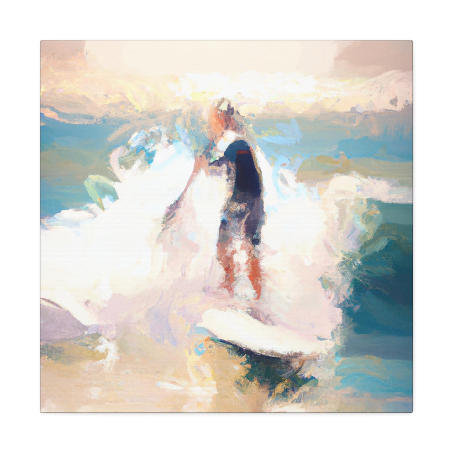 Surfers on Sunset Beach - Canvas