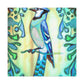 "Blue Jay's Captivating Flight" - Canvas