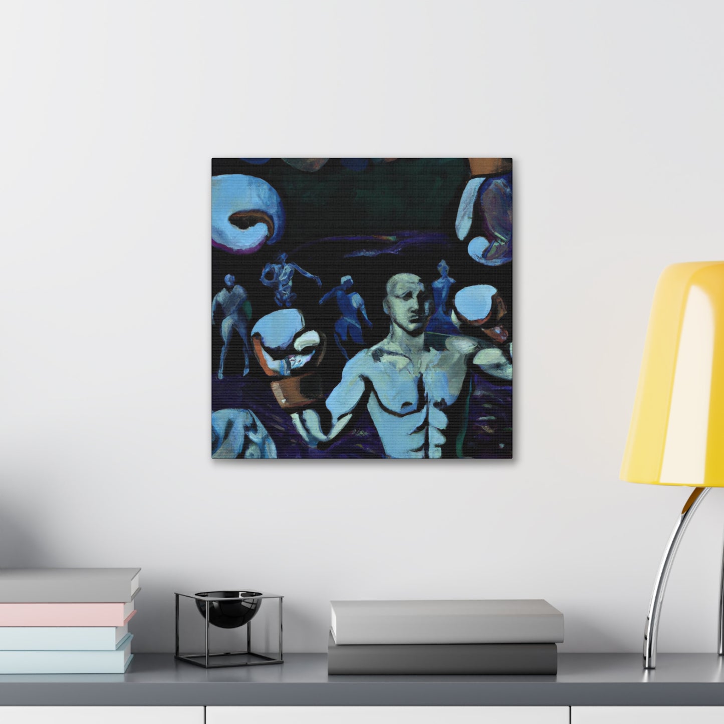 Boxers in Starlight. - Canvas