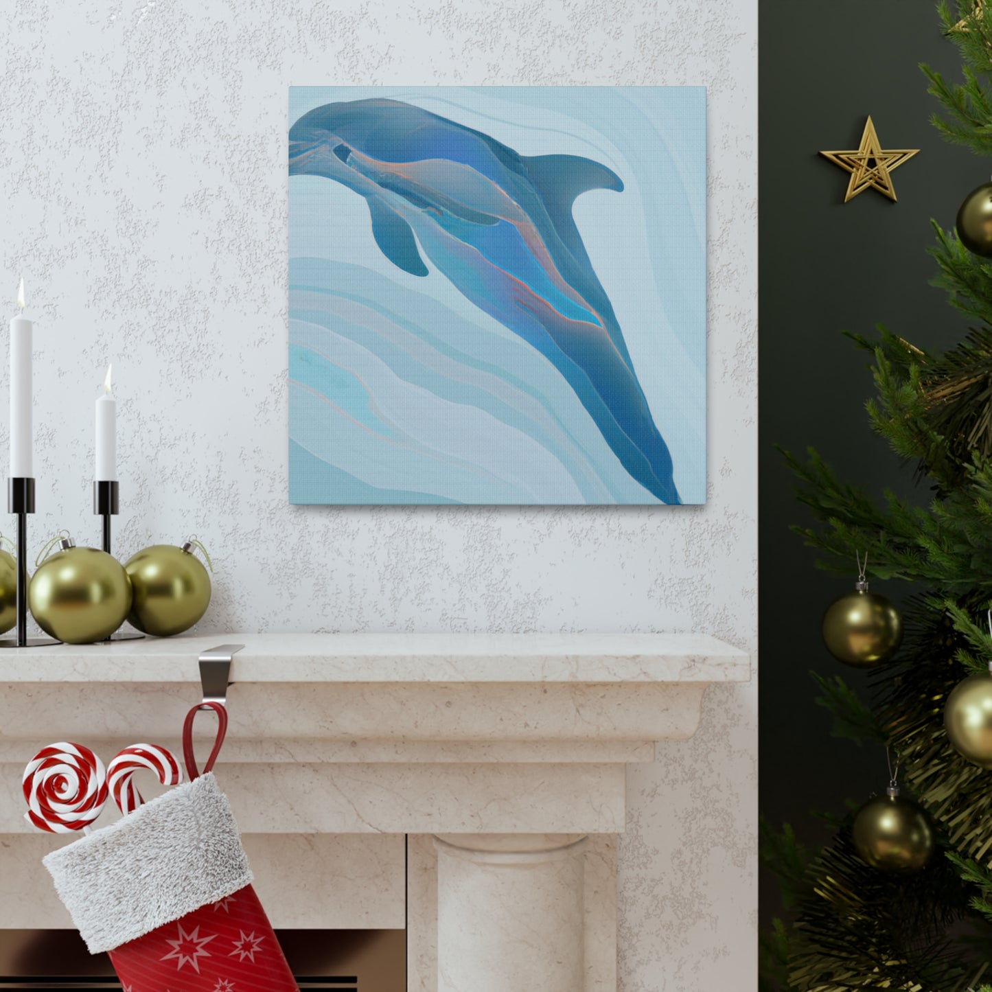 Dolphin's Playful Joy - Canvas