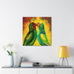 Lovebirds in Bloom - Canvas