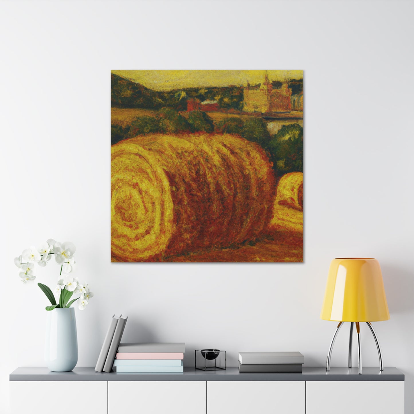 "Harvest Bounty in Hay" - Canvas