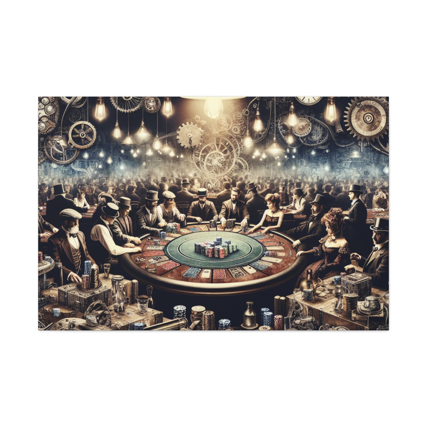 "Mechanical Gamblers' Gathering" - Canvas