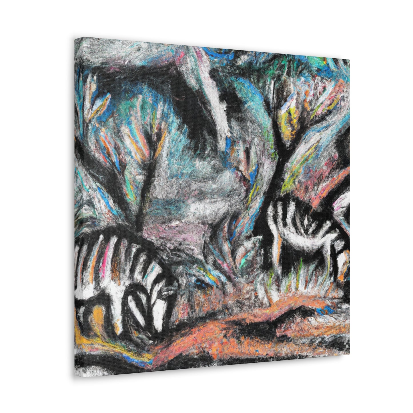 "Zebra's Striped Symphony" - Canvas