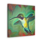 "Hummingbird in Sapphire Flight" - Canvas