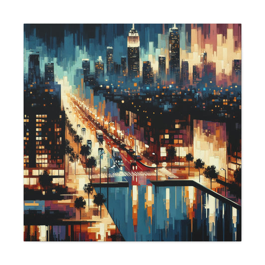 Midnight Metropolis Glow - Canvas