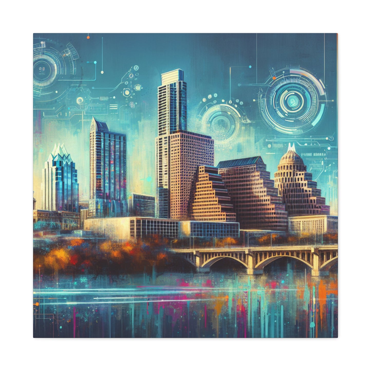 "Vibrant Austin Streets" - Canvas