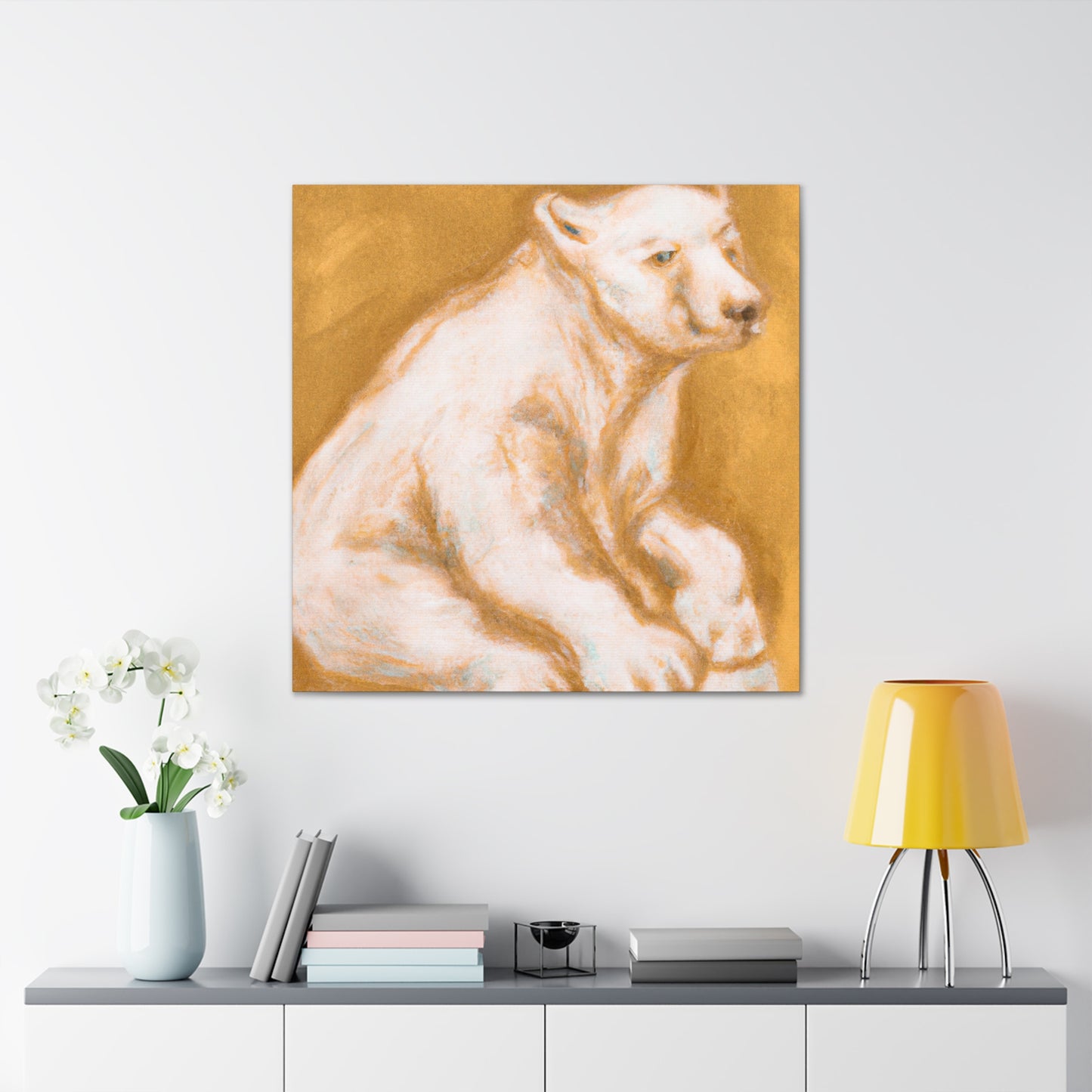 Polar Bear in Baroque. - Canvas