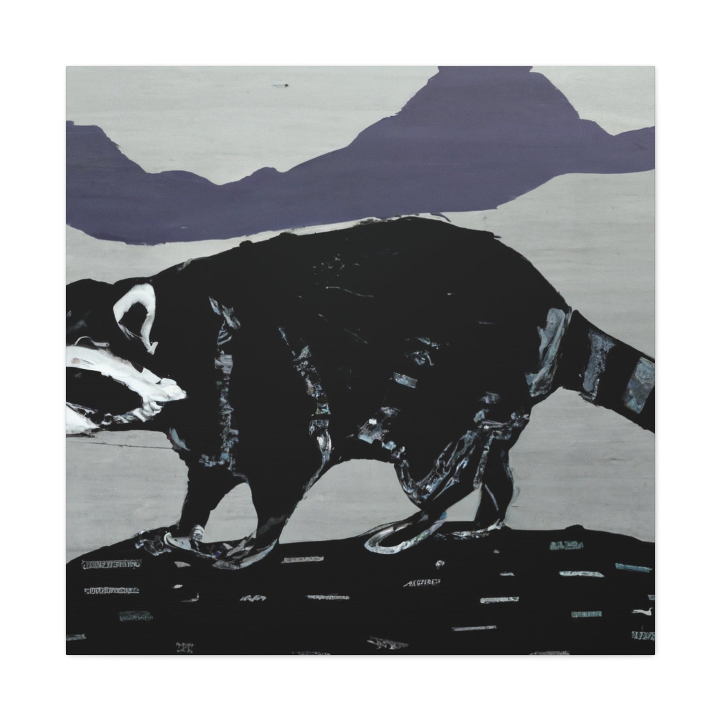 Raccoon on the Wall - Canvas