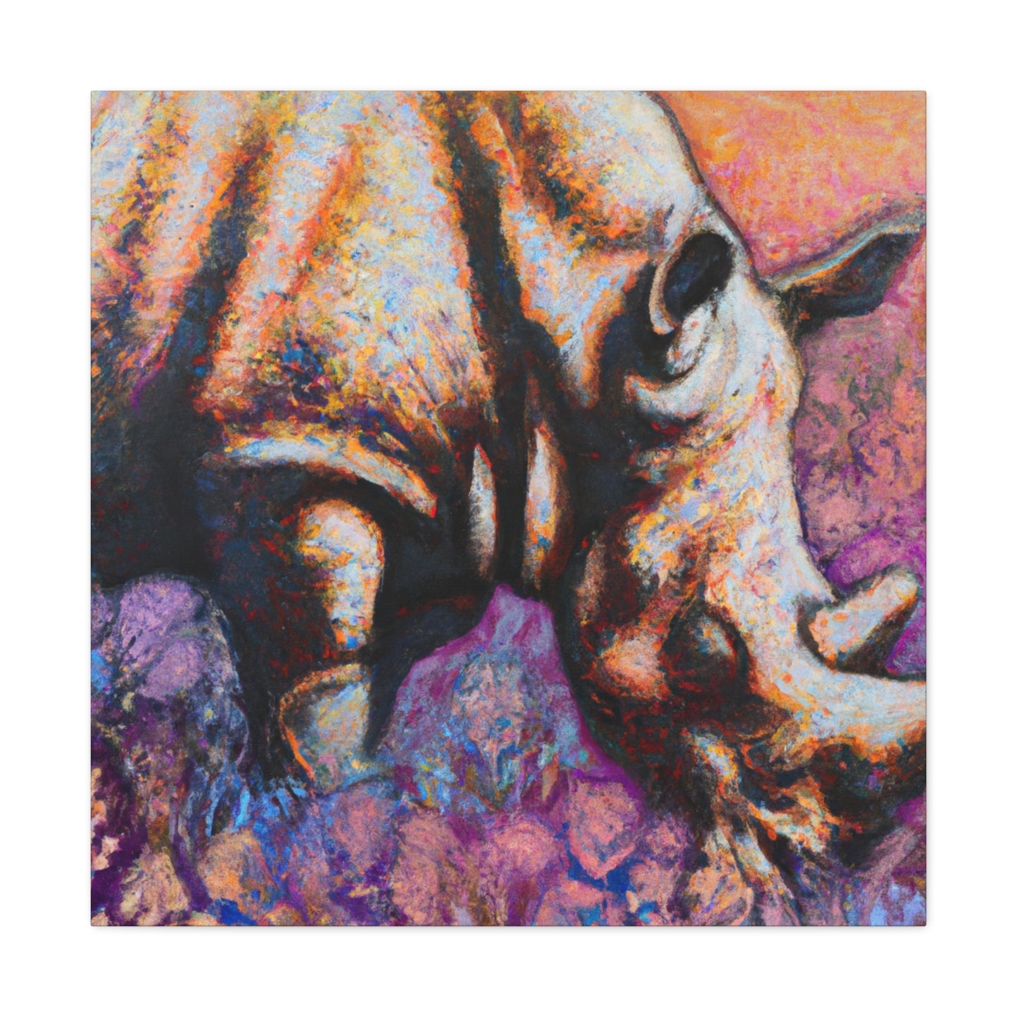 "Majestic Rhinoceros Serenity" - Canvas