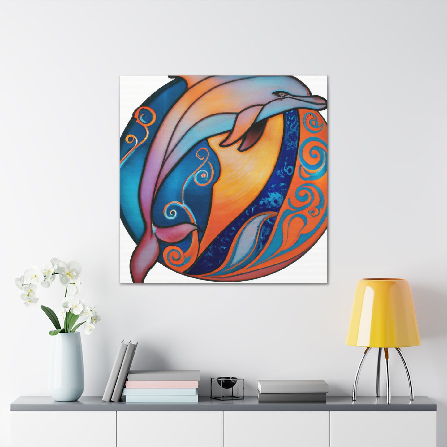 "Dancing Dolphin Splendor" - Canvas