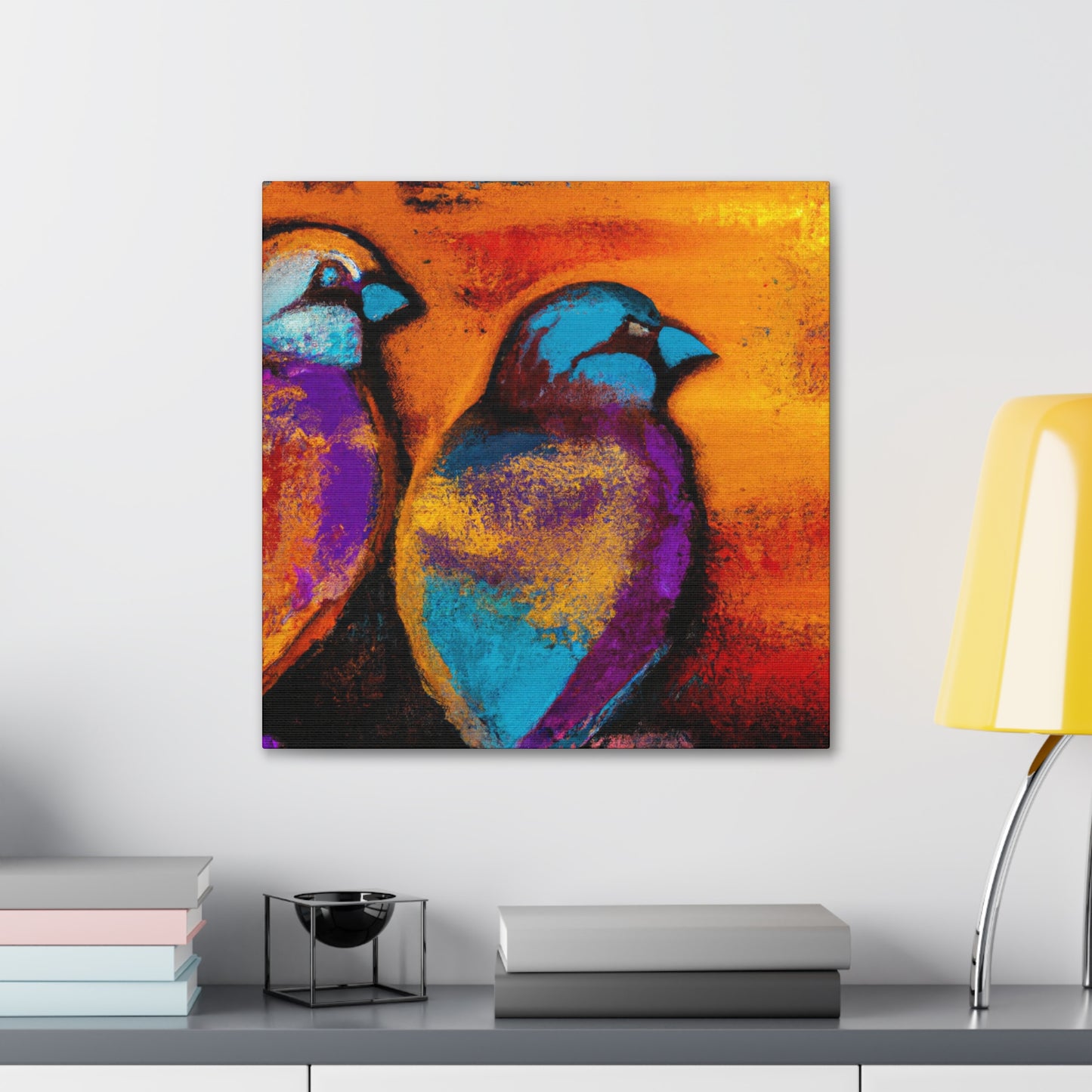 "Lovebirds Bridges Heavens" - Canvas