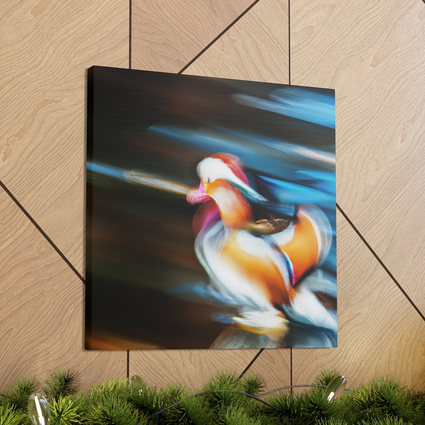 "Mandarin Ducks in Deco" - Canvas