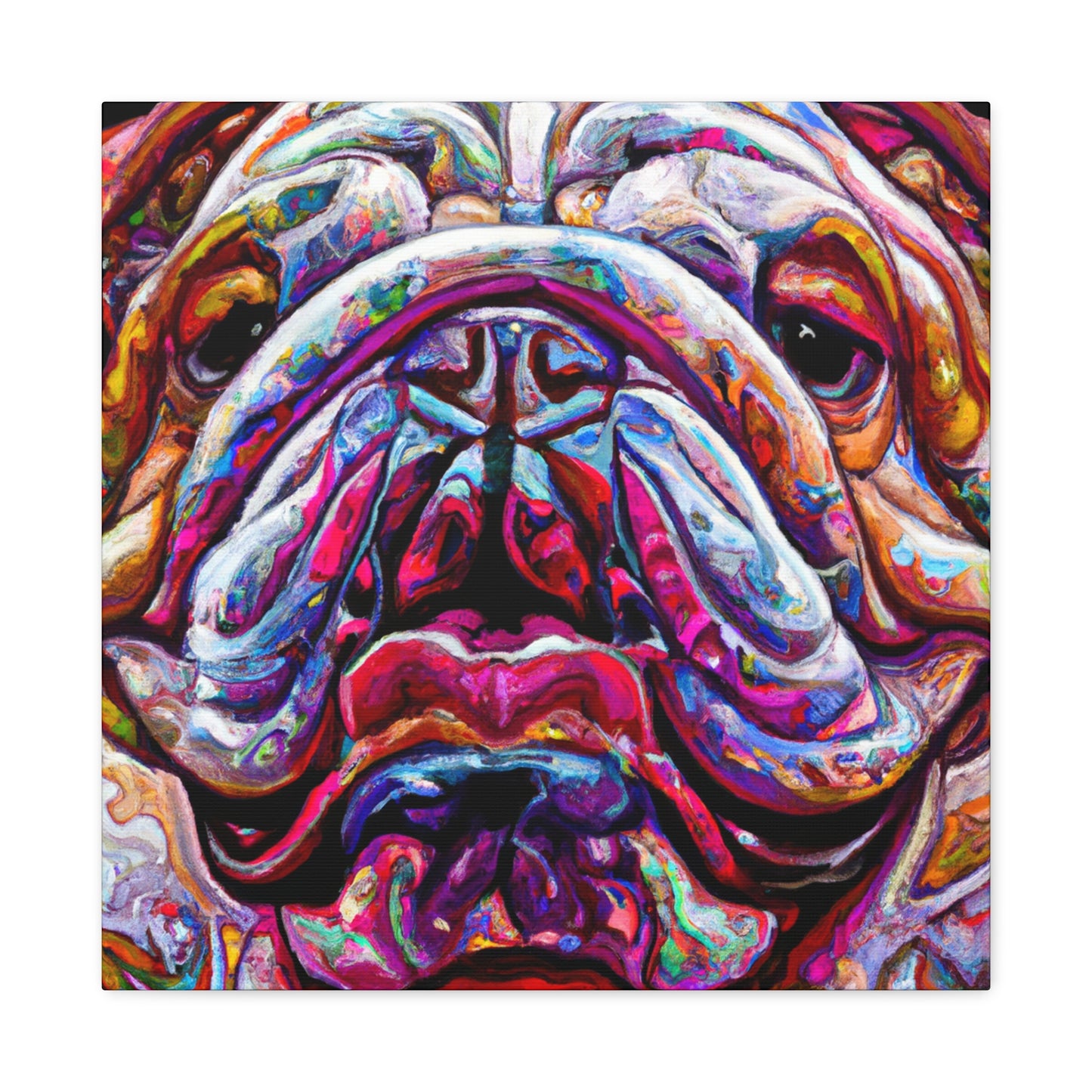 "Playful English Bulldog" - Canvas