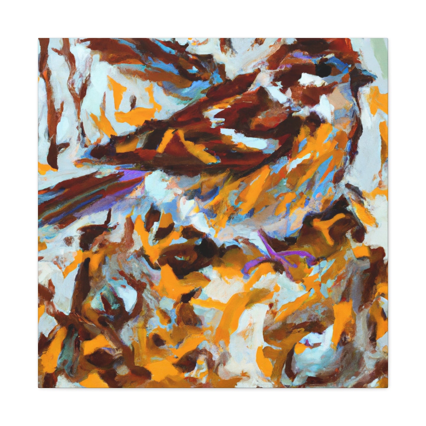 Song Sparrow Expressionism - Canvas