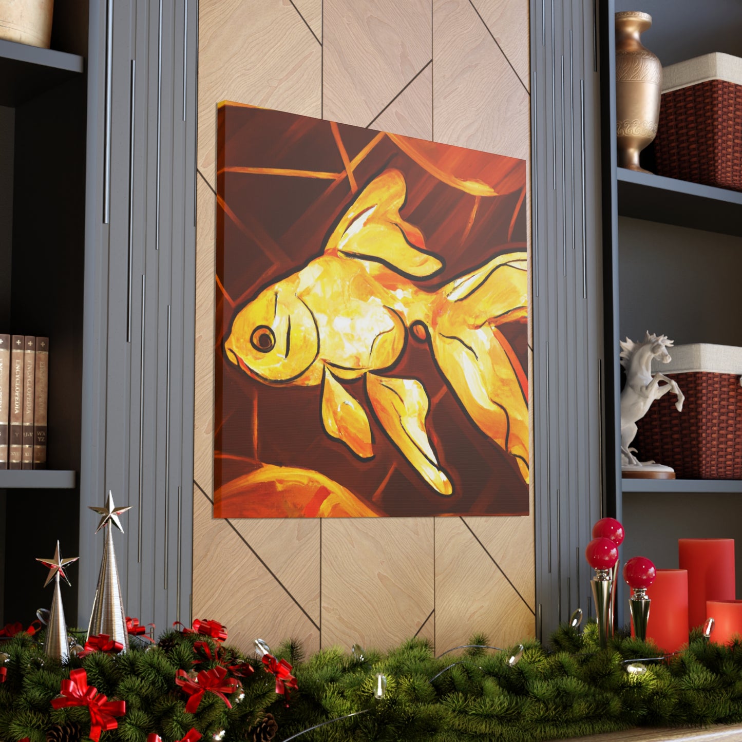 "Golden Glimmer of Goldfish" - Canvas