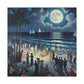 Moonlit Coastal Celebration. - Canvas