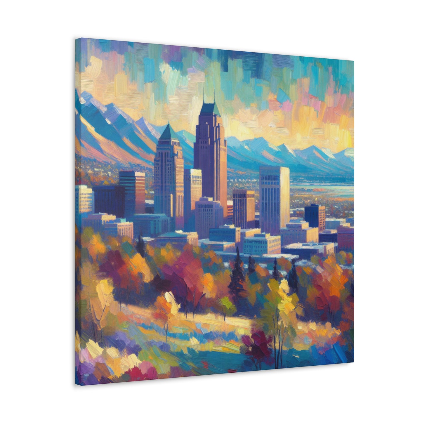 "Vibrant Urban Monoliths" - Canvas