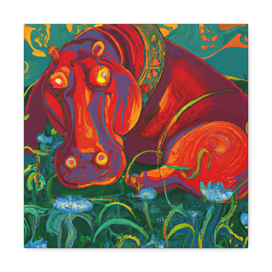 Hippo in Art Nouveau - Canvas