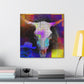 "Cow Skull in Hues" - Canvas