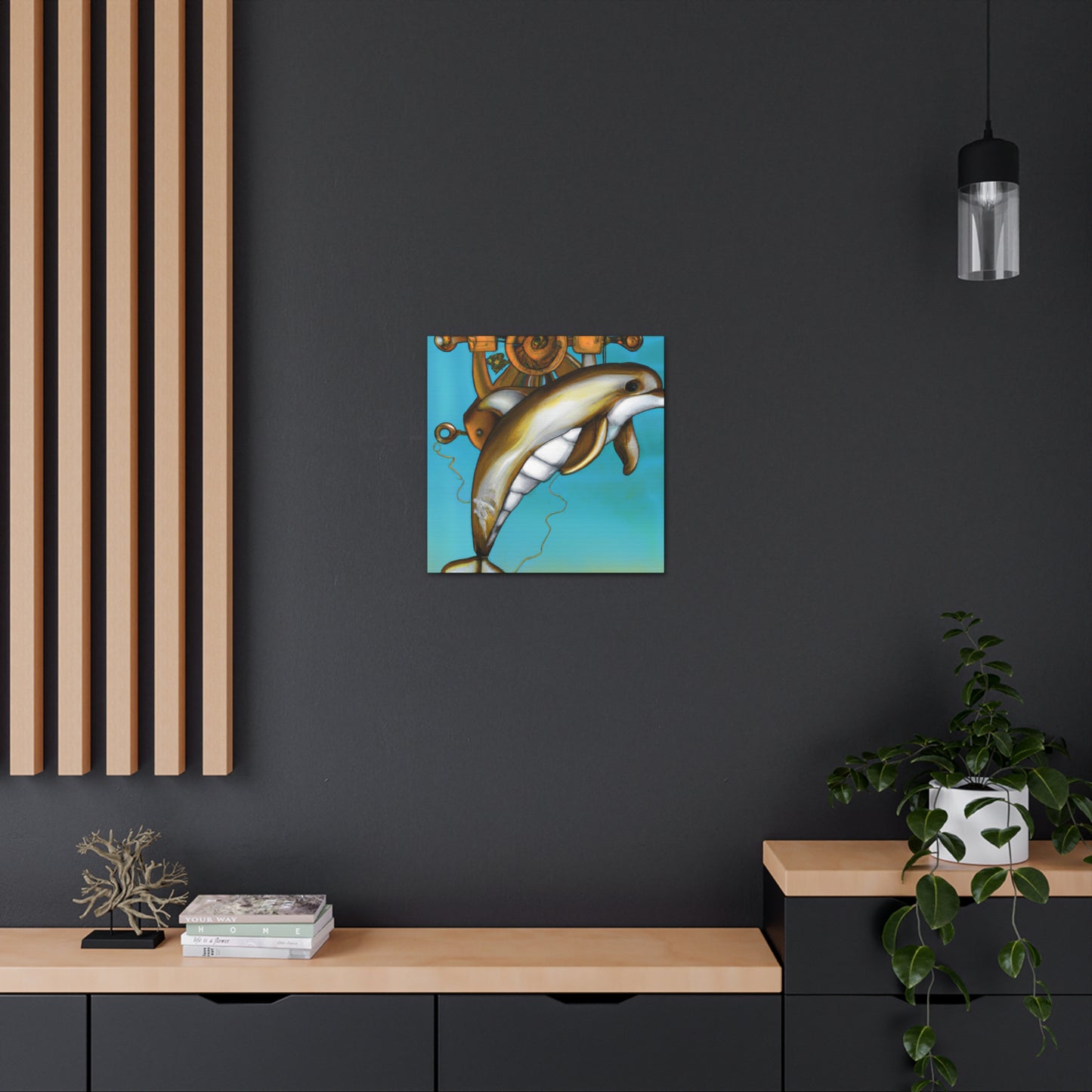 "Dolphin in Steam-Time" - Canvas