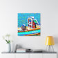 "Bass Fishing Boat Voyage" - Canvas