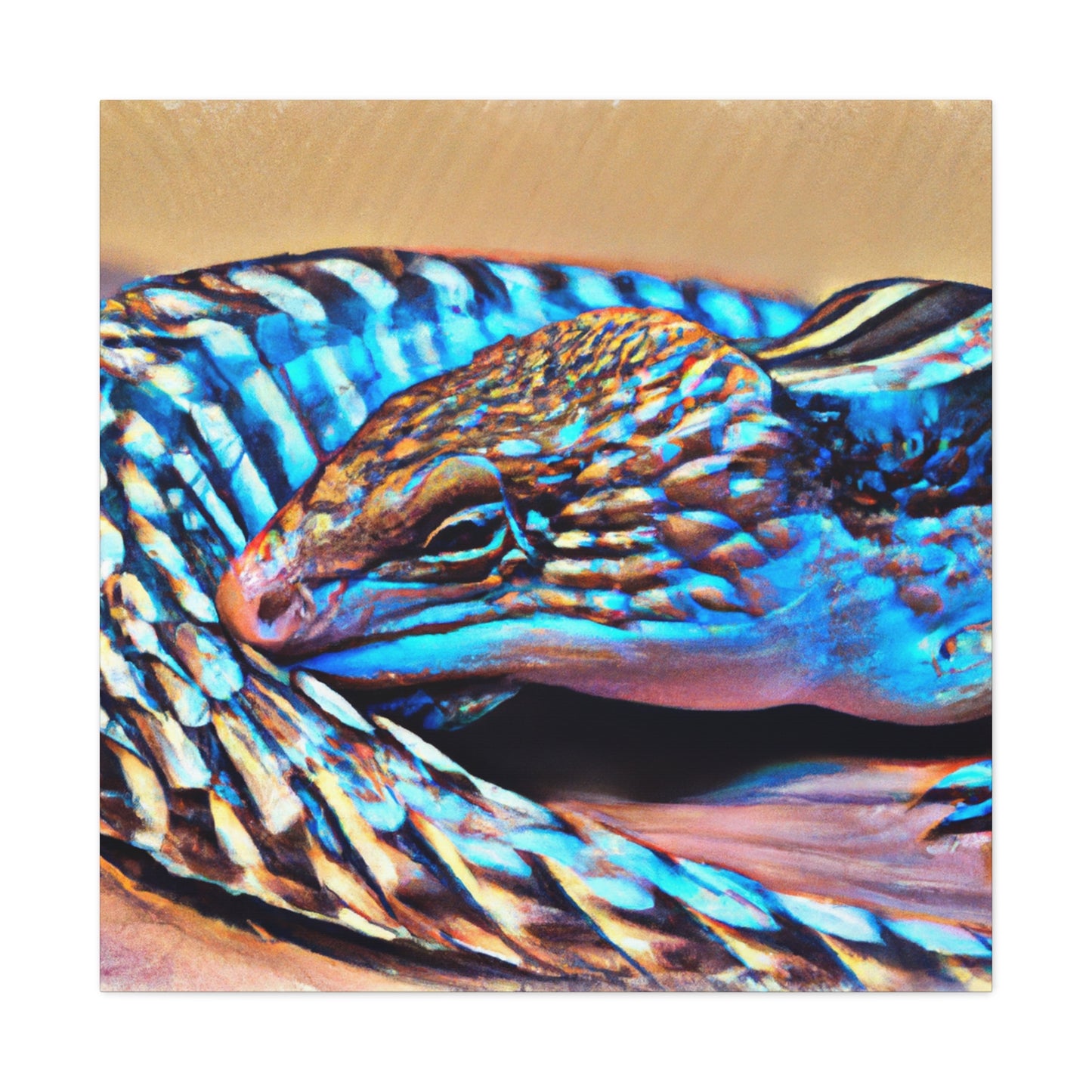 "Blue Tongued Skink Bliss" - Canvas