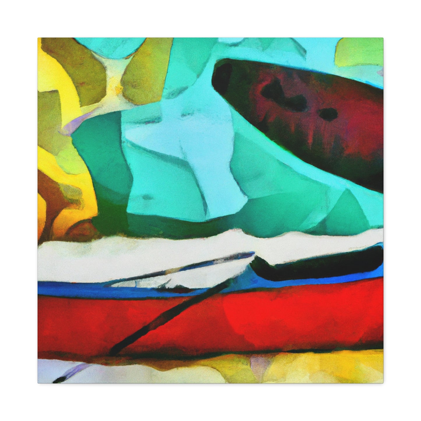 "Canoe on Blue Horizon" - Canvas