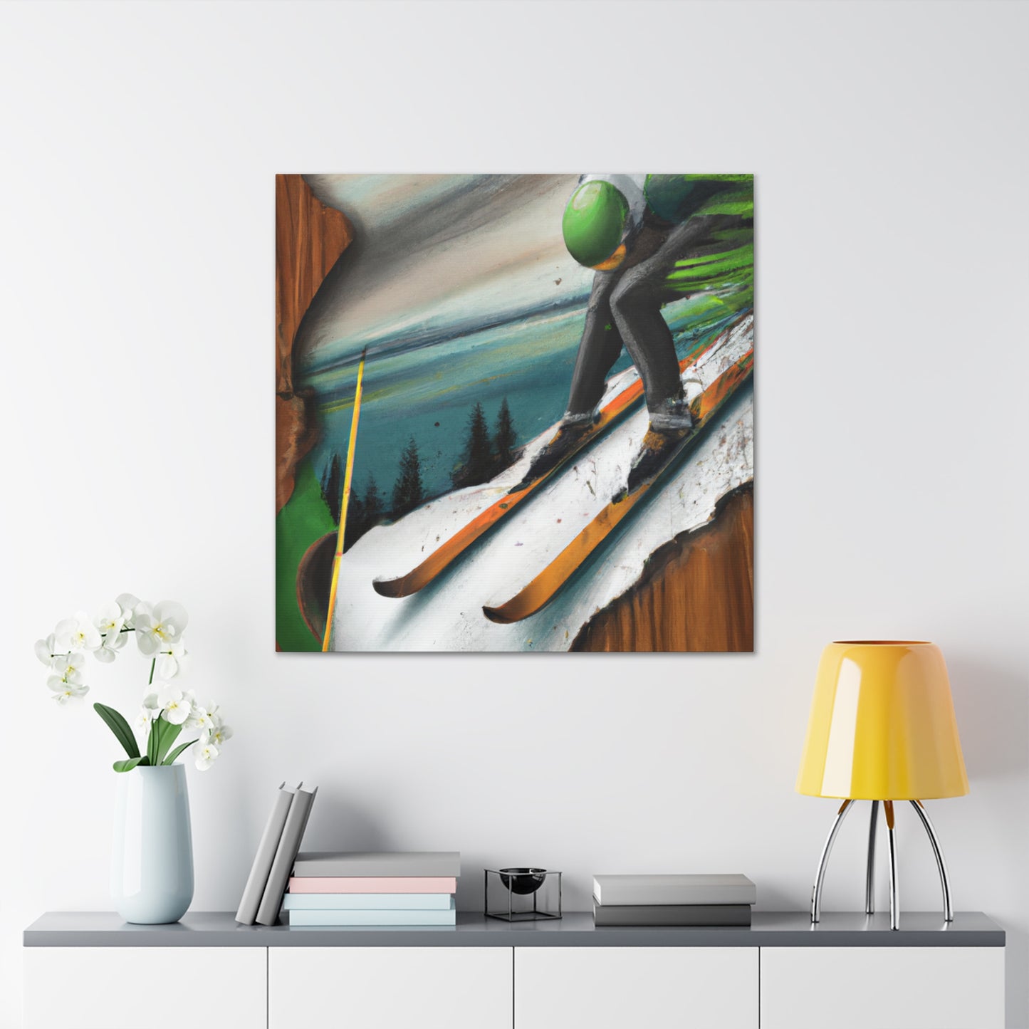 Skiing the White slopes - Canvas