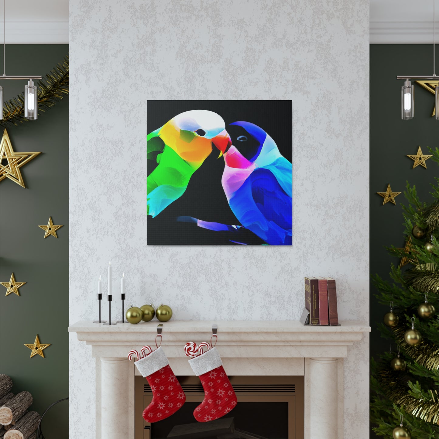 Lovebirds in Moonlight - Canvas