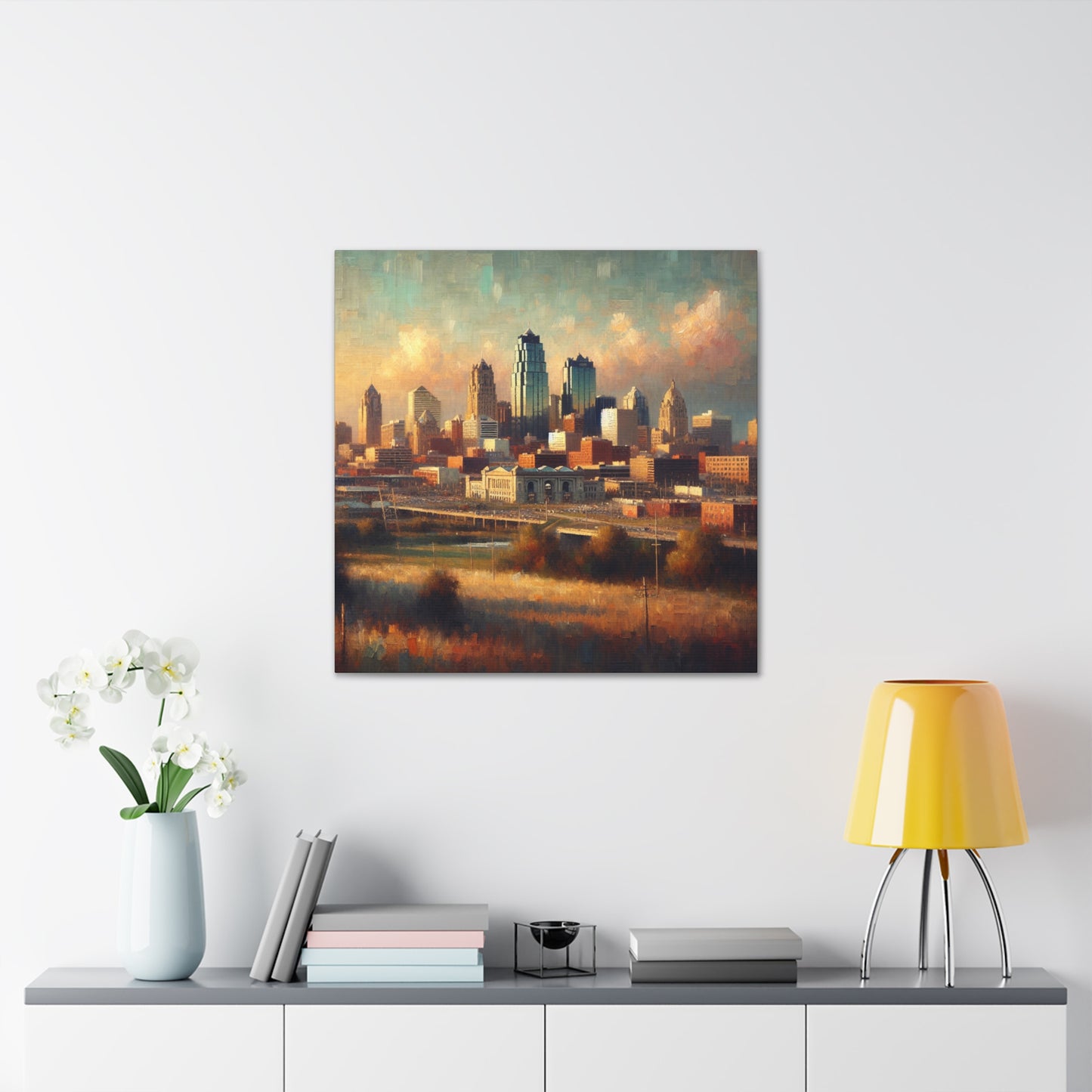 "Cityscape Symphony: Kansas Dreams" - Canvas