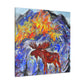 Elk Amidst Impressionism - Canvas