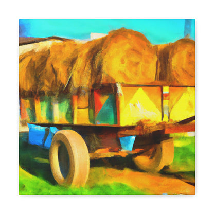 Hay Wagon Reflection - Canvas