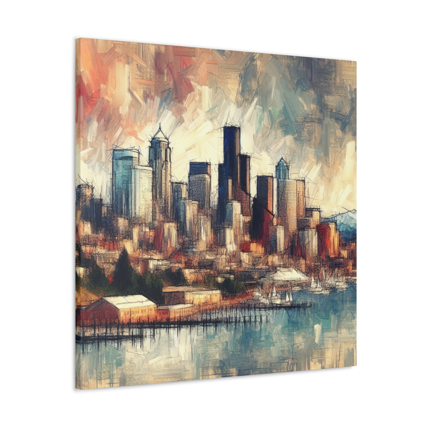 "Emerald City's Vibrant Chaos" - Canvas