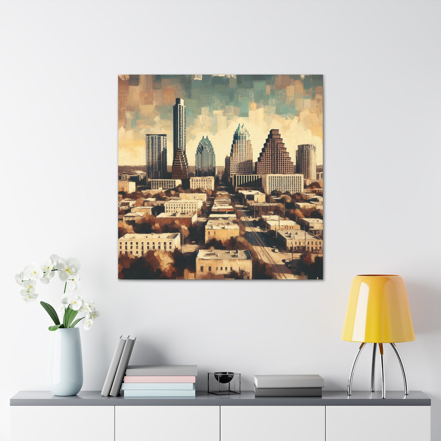 "Vibrant Texan Metropolis" - Canvas