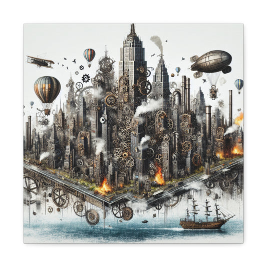 "Mechanical Metropolis Unleashed" - Canvas