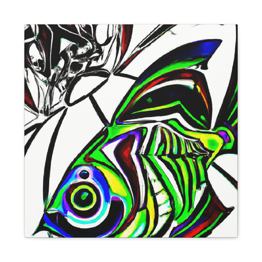 "Rainbow Fish in Deco" - Canvas