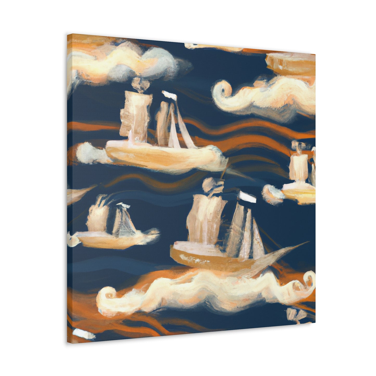 "Ship Riding Turbulent Waves" - Canvas