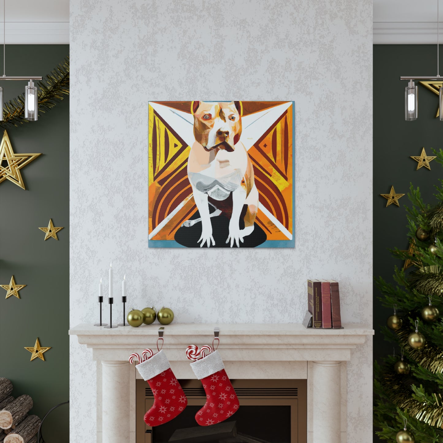 "Pitbull in Art Deco". - Canvas