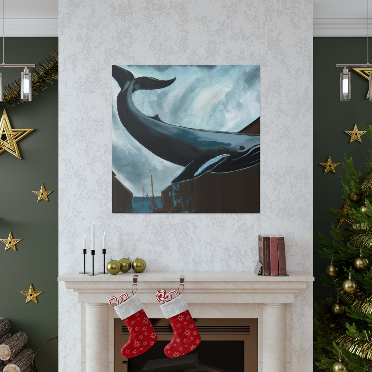 Whale in the Harbor - Canvas