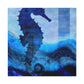 "Seahorse in Silver Art" - Canvas