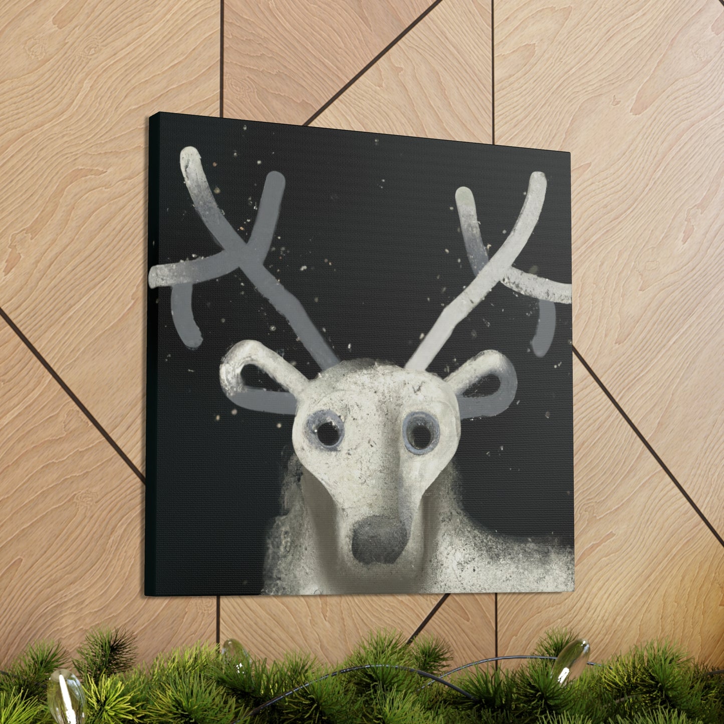 Reindeer in Blizzard - Canvas